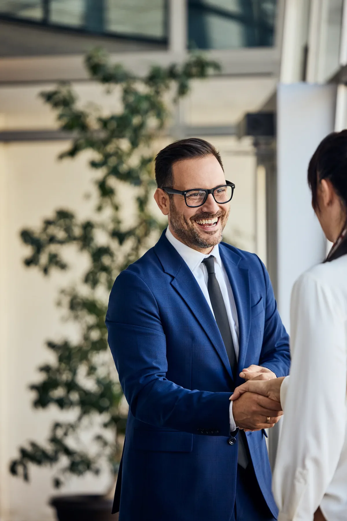 Matthew Coleman meeting with an employer client